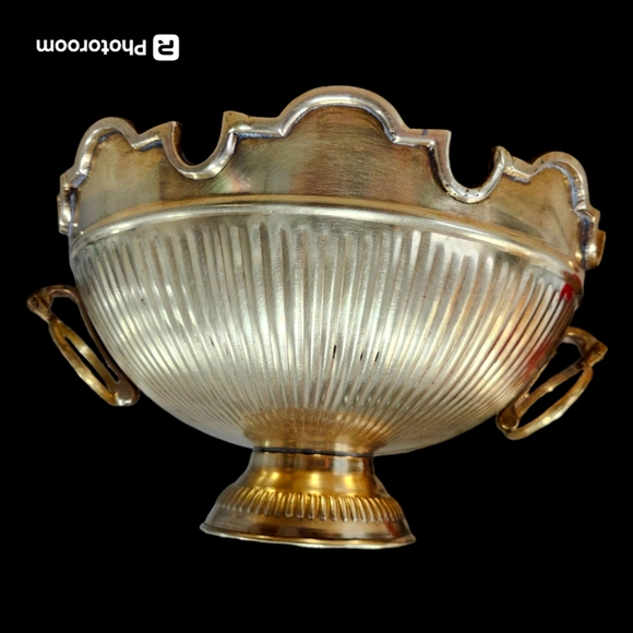 Vintage Mid 20th Century Polished Brass Glass Cooler - Picture 3 of 10